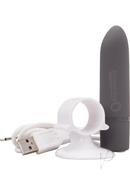Charged Positive Rechargeable Waterproof Vibrator - Grey